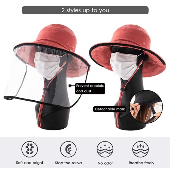 Skullies & Beanies Womens Collapsible Bucket Hat Sun Protection Summer UPF 50 String Golf Garden Hiking 56-59cm - 00016red - ...