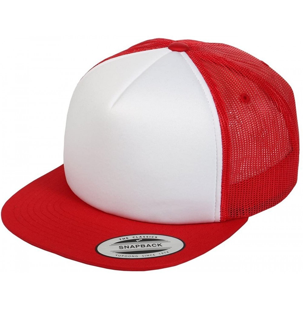 Baseball Caps Foam Trucker Snapback - Red/White/Red - CA11VNHBWOT
