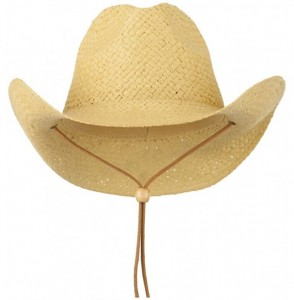 Cowboy Hats Adjustable String Straw Cowboy Hat - Natural - C611VSYG9L3