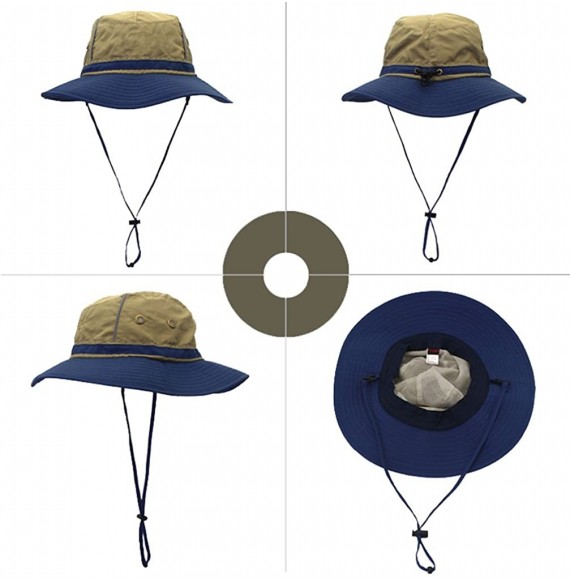 Sun Hats Outdoor Mesh Sun Hat Wide Brim Sun Protection Hat Fishing Hiking Hat - 2-dark Khaki - CD17YLGS7XL