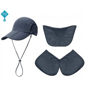 Sun Hats Sun Caps Fishing Hats UPF 50+ with Neck Flap Face Cover Sun Cap for Men Women Summer Outdoor Hat - Light Grey - CX18...