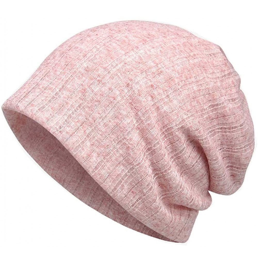 Skullies & Beanies Cotton Fashion Beanies Chemo Caps Cancer Headwear Skull Cap Knitted hat Scarf for Women - E-pink - CT18S82...