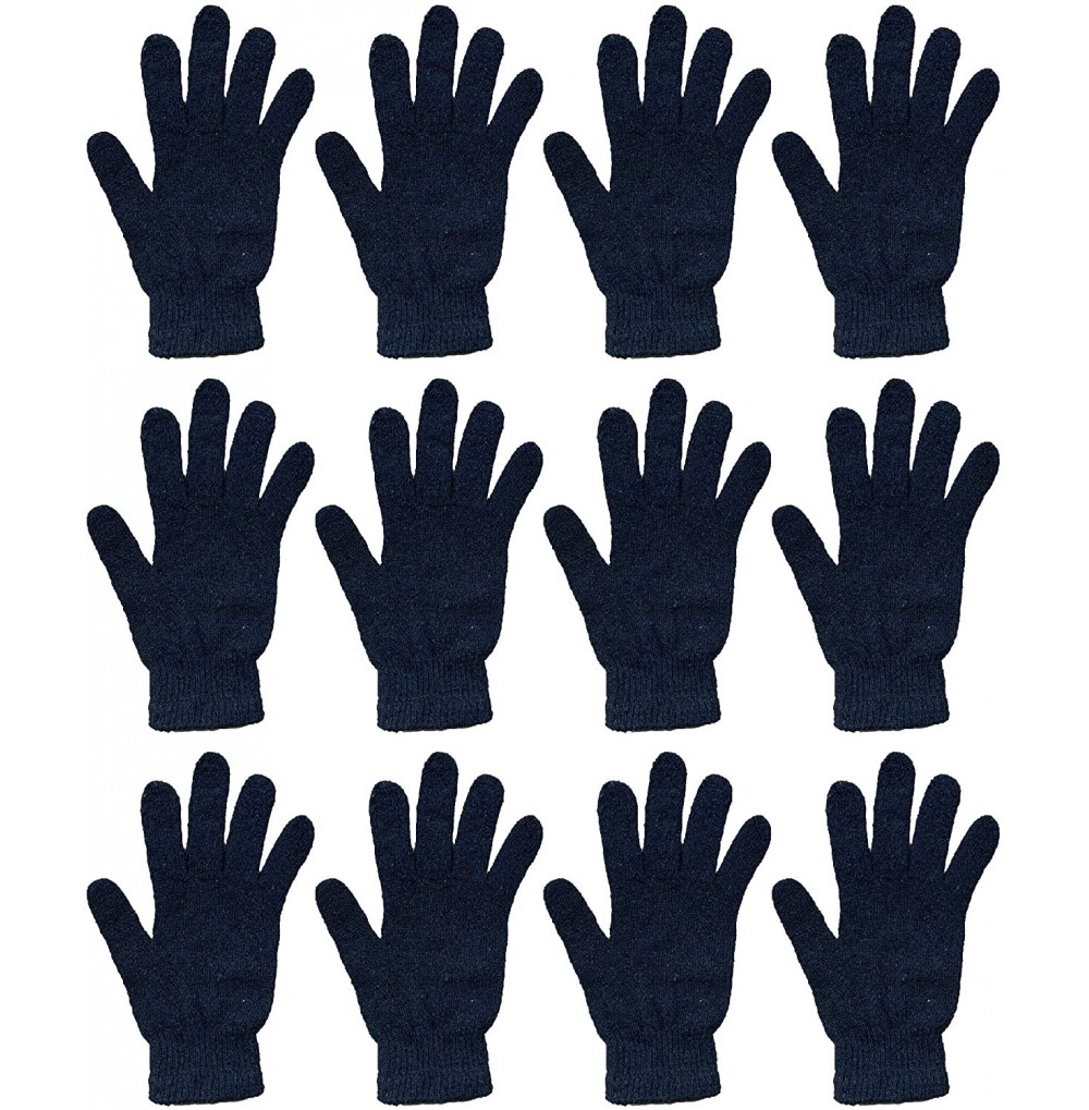 Skullies & Beanies Winter Beanies & Gloves For Men & Women- Warm Thermal Cold Resistant Bulk Packs - 12 Pairs Black - C411MJ4...