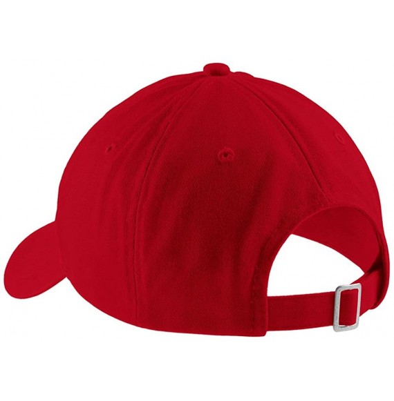 Baseball Caps Michigan State Map Embroidered Low Profile Soft Cotton Brushed Baseball Cap - Red - CA17XQ98XUU