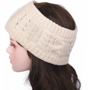 Cold Weather Headbands Twist Knit Head Band Head Wrap Warm Ear Warmer for Women Girls - Off-white - CY189WAK3GY