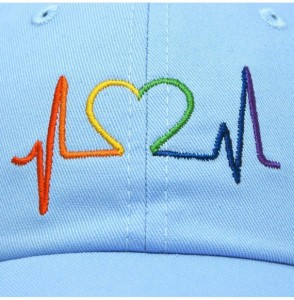 Baseball Caps Heartbeat RN Nurse Hat EKG Baseball Cap Medical Fitness - Light Blue-rainbow - CK18OH2UDX6