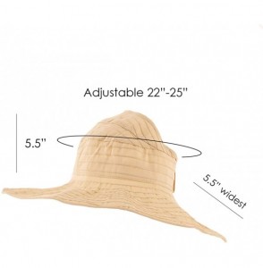 Sun Hats Women Packable Wide Brim Sun Hat - UV Protection Summer Beach Sun Visors Ponytail Hole Hats - Beige - CD18ROIHIT2