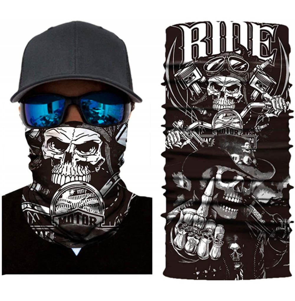 Balaclavas Men's Cool Skull Scarf Bone Pattern Printed Face Mask for Anti Dust Street Youth Hip-Hop Hecorative Bandanas - C81...