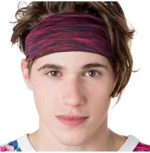 Headbands Adjustable & Stretchy Space Dye Xflex Wide Headbands for Women Girls & Teens - Space Dye Maroon - CU12NZ1YS6M