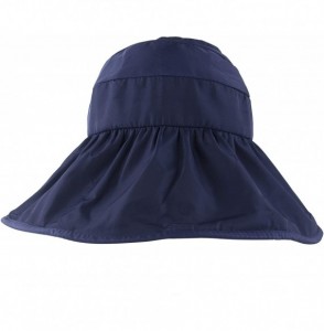 Visors Women's Wide Brim Sun UV Protection Visor Hats for Beach Fishing - A-navy - CX18NWTC32U