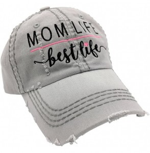 Baseball Caps Women's Mom Life Best Life Embroidered Baseball Cap - Lightgrey/Customized - CQ18CY2ZYZM