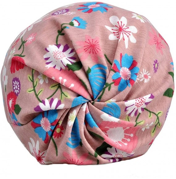 Skullies & Beanies Womens Slouchy Beanie Infinity Scarf Sleep Cap Hat for Hair Loss Cancer Chemo - Pink Gesang - CN18RO43N0L