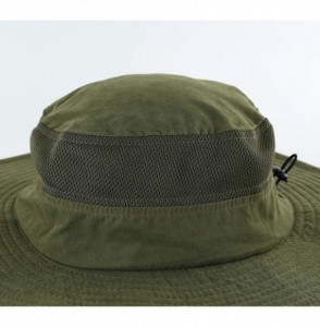 Sun Hats Men's Sun Hat UPF 50+ Wide Brim Bucket Hat Windproof Fishing Hats - M Army Green - CS199QCTX3T