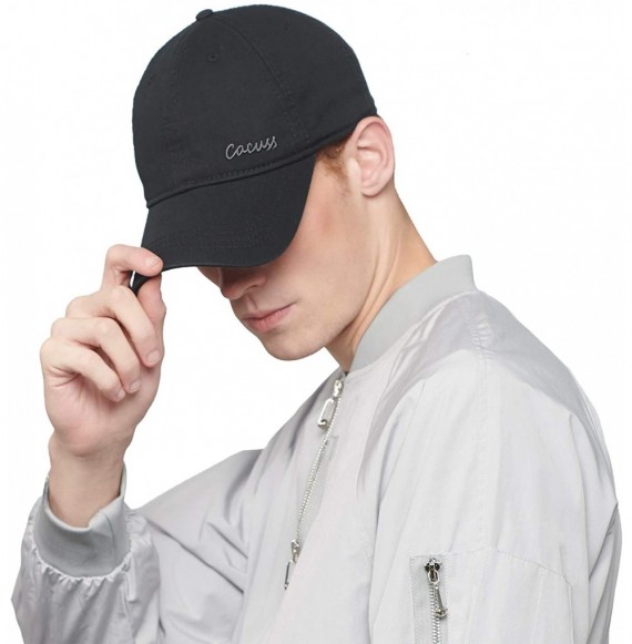 Baseball Caps Men's Cotton Classic Baseball Cap with Adjustable Buckle Closure Dad Hat - Black/Grey - CK17YCG398Q