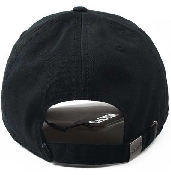 Baseball Caps Men's Cotton Classic Baseball Cap with Adjustable Buckle Closure Dad Hat - Black/Grey - CK17YCG398Q