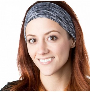 Headbands Xflex Space Dye Adjustable & Stretchy Wide Headbands for Women - Space Dye Grey & Mint - CV182ML2HDZ