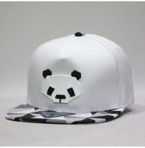 Baseball Caps Animal Embroidered/Sculpture Flat Brim Adjustable Snapback Cap (Dog- Cat- Bear-Panda- Penguin) - Panda White - ...