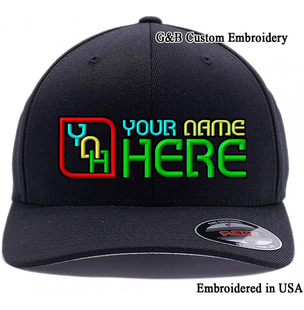 Baseball Caps Custom Embroidered Hat. Create Your Logo with Your Name and Initials. Flexfit Cap. - Black-2 - CW18O00RC99