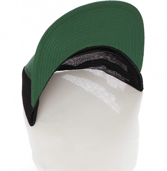 Baseball Caps Structured Trucker Mesh Hat Custom Colors Letter A Initial Baseball Mid Profile - Green Black White Gold - C618...