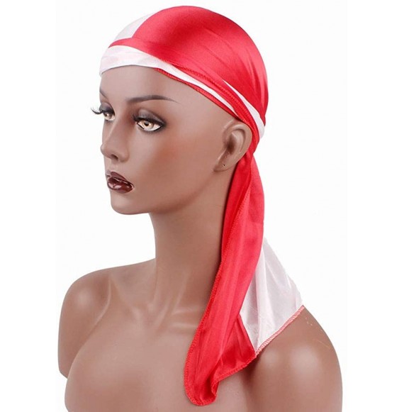 Skullies & Beanies Unisex Men Women's Fashion Velvet Bandana Hat Durag Rag Tail Headwrap Headwear - White1 - C818TC49RC9