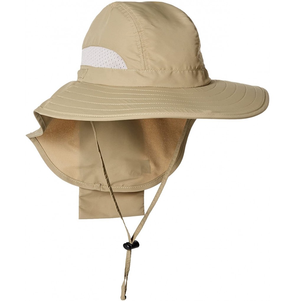 Sun Hats Men's 4 Inch Brim Packable Sun Hat with Mesh Ventilation Panel - Olive - CX12EBE6QXR