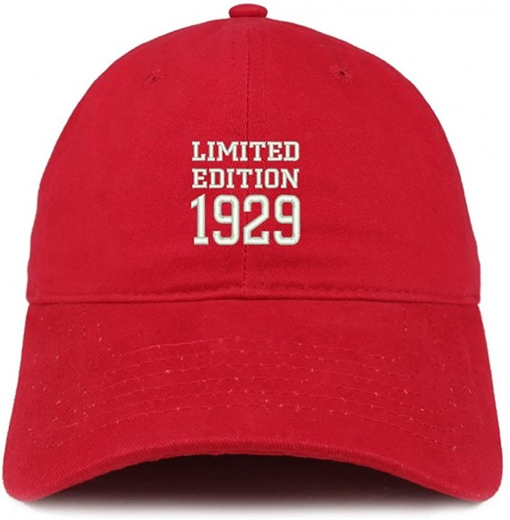 Baseball Caps Limited Edition 1929 Embroidered Birthday Gift Brushed Cotton Cap - Red - CP18CO9CCKS