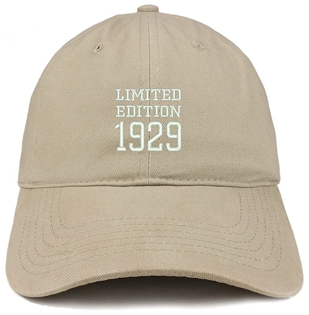 Baseball Caps Limited Edition 1929 Embroidered Birthday Gift Brushed Cotton Cap - Khaki - CW18CO7RT60