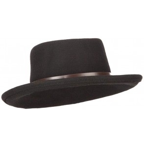 Cowboy Hats Unisex Wool Felt Buckle Strap Trim Gambler Hat - Black - CT18WIGKHR3