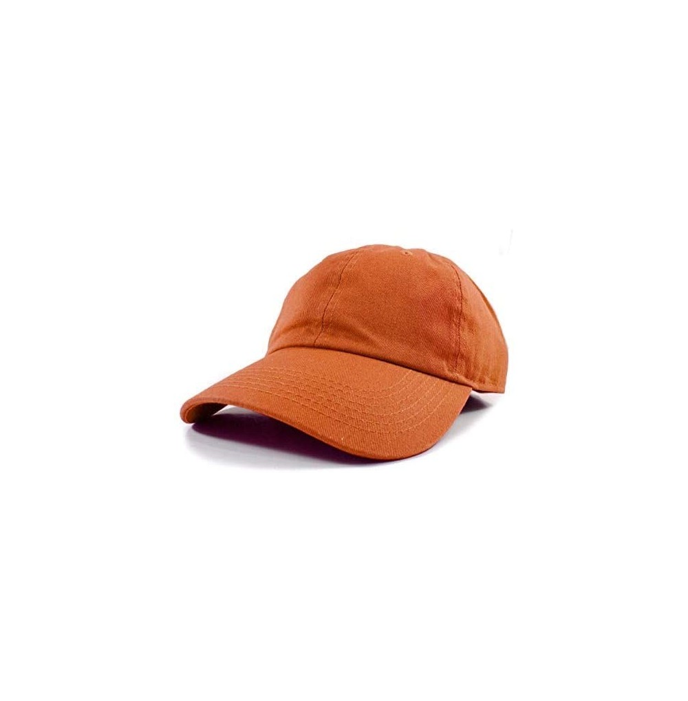 Baseball Caps Polo Style Baseball Cap Ball Dad Hat Adjustable Plain Solid Washed Mens Womens Cotton - Orange - CP18W0QK29X
