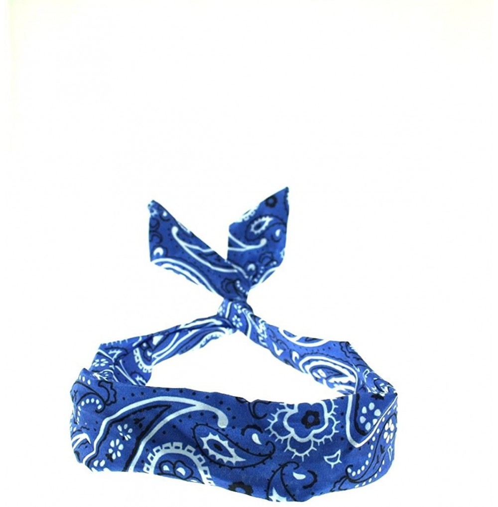 Headbands Zac's Alter Ego Paisley Design Vintage Look Wire Headband - Royal Blue - C71243AVWA9