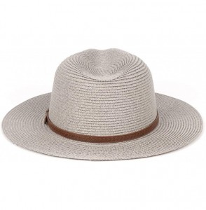 Fedoras Womens Foldable Summer Straw Hat Beach Cap Fedora Sun Beach hat UPF50+ - Fashion Gray - CX18O702LR4