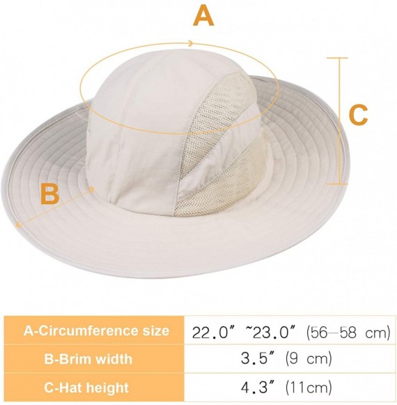 Sun Hats Sun Hats for Women Wide Brim Sun Protection Boonie Hat Cap with Ponytail Hole - Beige - CA18TGGQCG5
