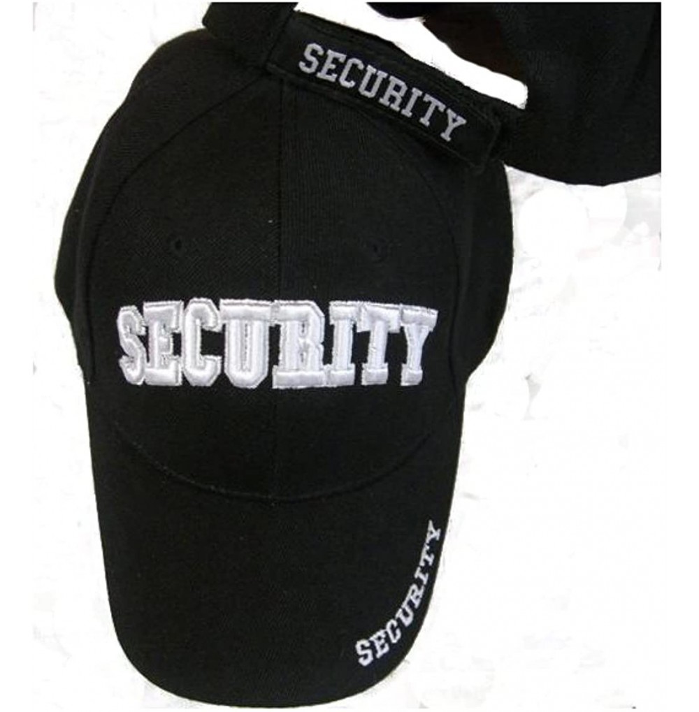 Baseball Caps Security Embroidered Adjustable Hat Black Ball Cap - CB113QG8NLZ