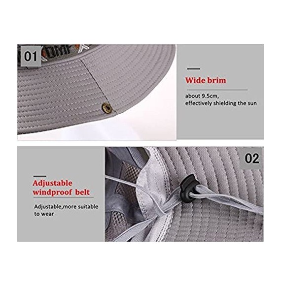 Sun Hats Adjustable Packable Breathable Polyester Protection - Gray - CZ18D79IA5W