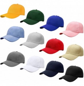 Baseball Caps Wholesale 12-Pack Baseball Cap Adjustable Size Plain Blank Solid Color - Assorted Color Group 1 - CN196IM86G7