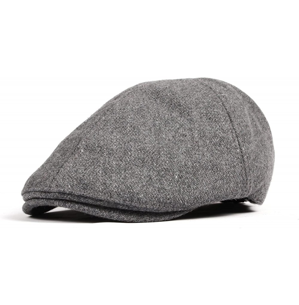 Newsboy Caps Wool Newsboy Hat Flat Cap SL3021 - Gray - CC11QE8SWL3