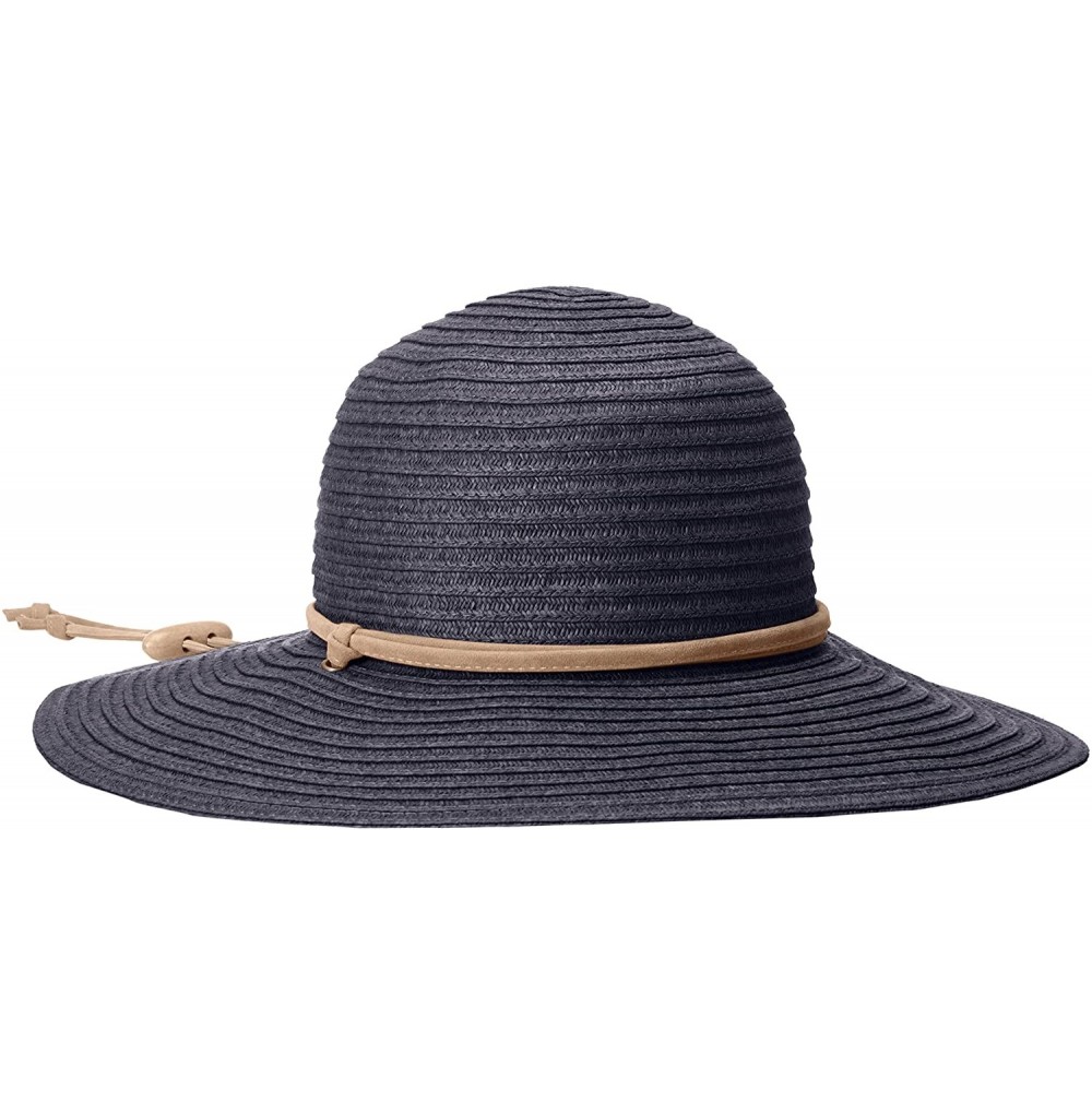 Sun Hats Women's Large Brim Chin Cord Paper Braid Floppy - Indigo - C211HY1FRW1
