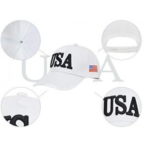 Baseball Caps USA Baseball Cap Polo Style Adjustable Embroidered Dad Hat with American Flag for Men and Women - 0.usa White -...