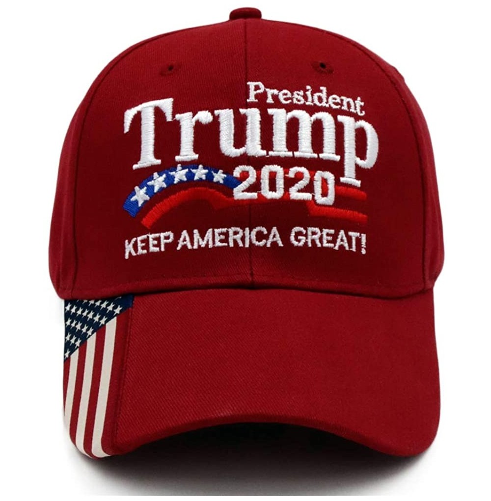 Baseball Caps Trump 2020 Keep America Great Campaign Embroidered USA Flag Hats Baseball Trucker Cap for Men and Women - CM18Y...