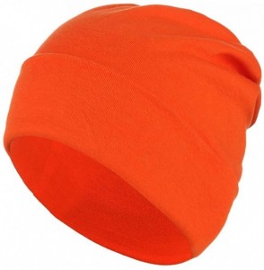 Skullies & Beanies Women Men Slouch Skull Cap Oversize Knit Beanie Hat Long Baggy Hip-hop Winter Summer Hat - Orange - CX18QS...