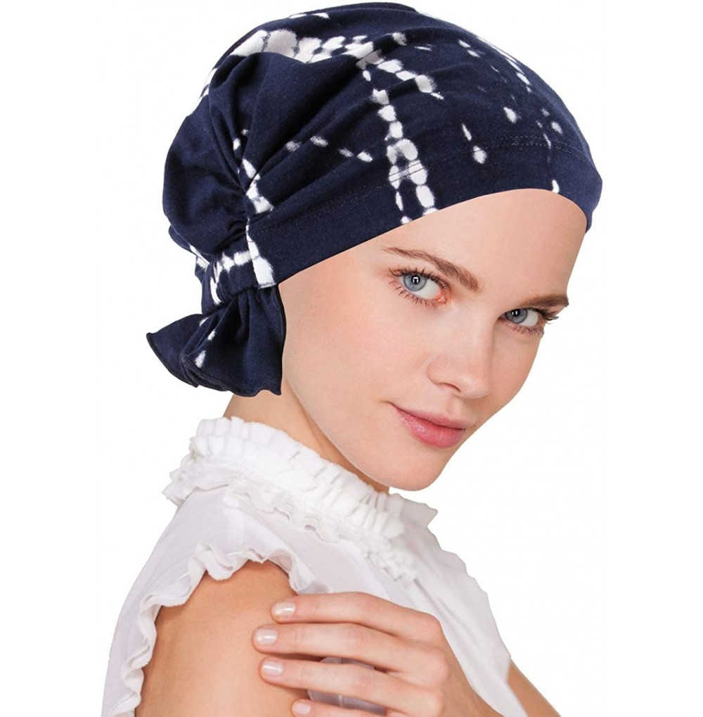 Skullies & Beanies The Abbey Cap in Poly Knit Chemo Caps Cancer Hats for Women - 36- Tye-dye Blue (Poly Blend) - CV17Z3NSRR3