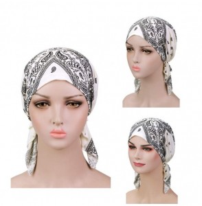 Skullies & Beanies Pre Tied Chemo Head Scarf 3 Packed Beanie Skull Cover Cap for Women (Set5-Amoeba) - C1-paisely-3 Packed - ...