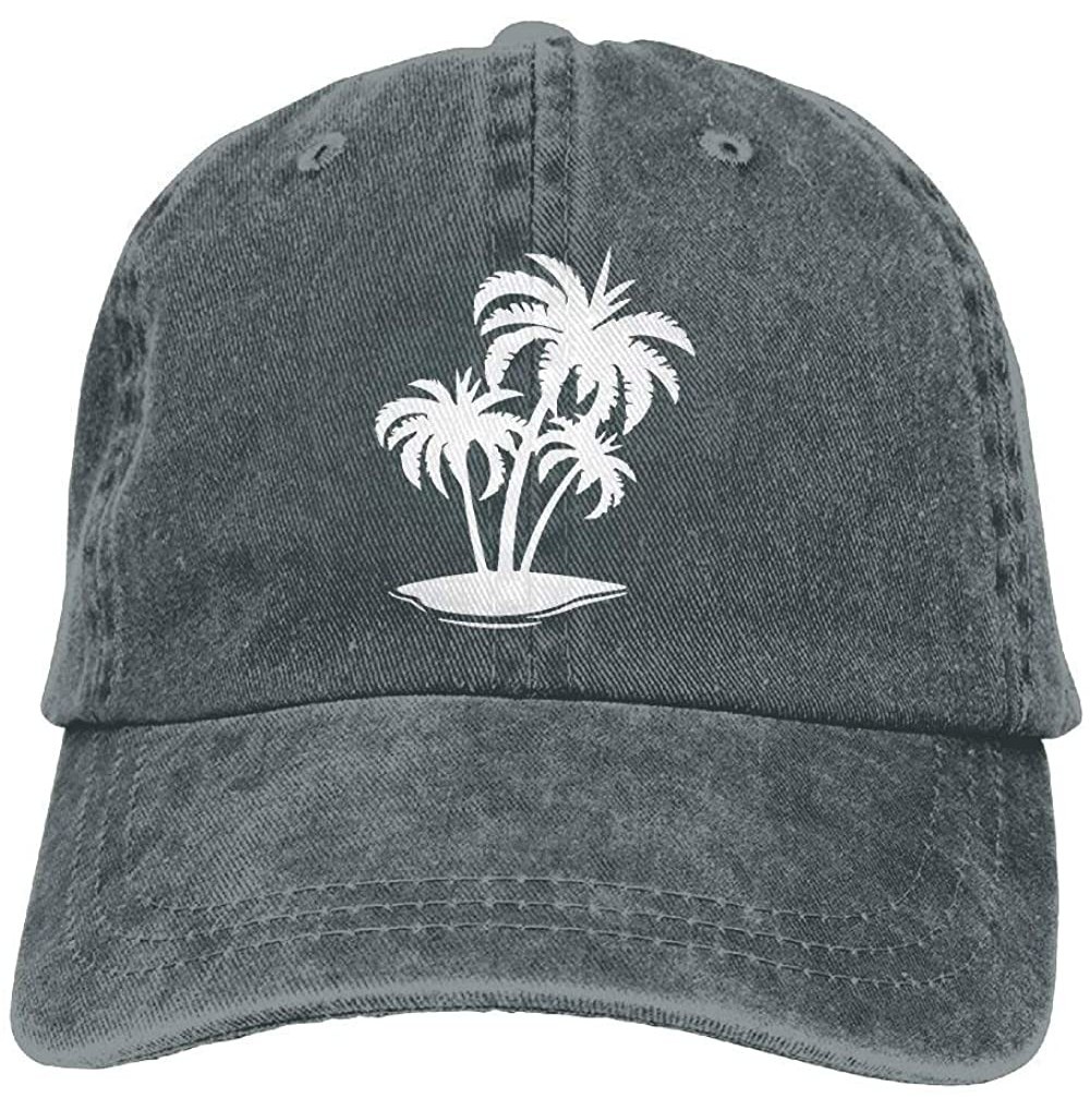 Baseball Caps Baseball Jeans Cap Palm Tree and Tropical Island-1 Men Women Golf Hats Adjustable Baseball Cap - Asphalt - C718...