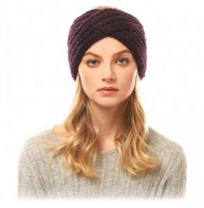 Cold Weather Headbands Women's Soft Knitted Winter Headband Head Wrap Ear Warmer (Twisted-Purple) - Twisted-Purple - CL18XULY5Q8