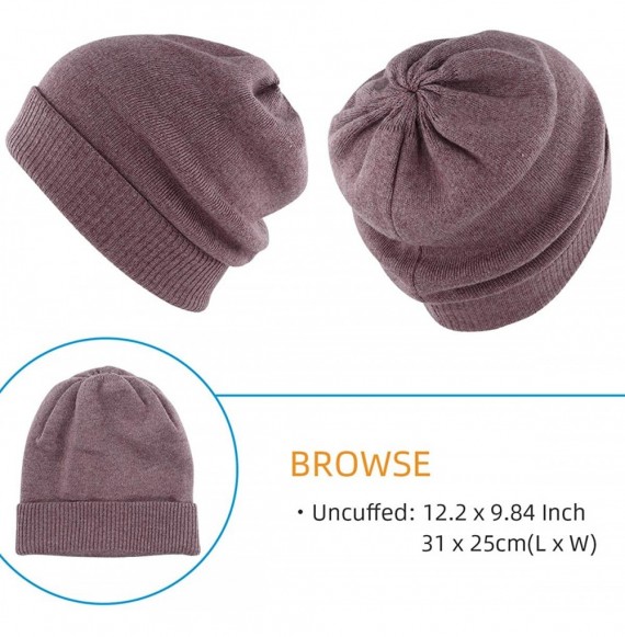 Skullies & Beanies Oversize Winter Beanie Hat - 30% Cashmere - Stretch Fitted - Purple - CN18Z2SCWII