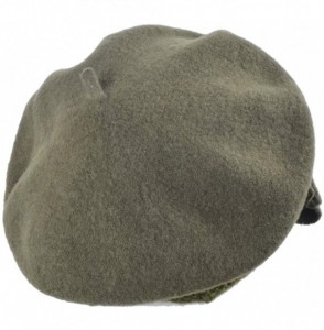 Berets Womens Beret 100% Wool French Beret Beanie Winter Hats Hy022 - Green - CT18HM3GDUI