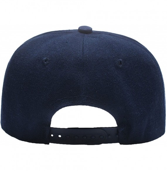 Baseball Caps Hip Hop Snapback Casquette-Embroidered.Custom Flat Bill Dance Plain Baseball Dad Hats - Navy Blue - CO18HK7QCQ8
