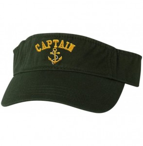 Visors Adult Captain with Anchor Embroidered Visor Dad Hat - Forest - CS184IITEY6