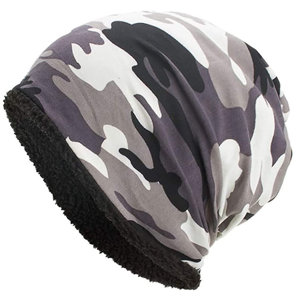 Skullies & Beanies Unisex Fleece Knit Cap Hedging Head Hat Beanie Cap Warm Outdoor - White - C918IRUATZ4