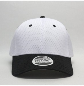Baseball Caps Plain Pro Cool Mesh Low Profile Adjustable Baseball Cap - Black/White - CF18I6E4YL6